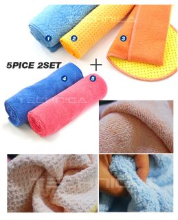   Auto Wash Towels 10pcs Glass Cleaning Cloths Waxing Buffing Detailing