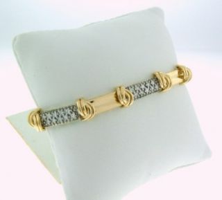 Beautiful Unique Solid 14k Yellow Gold and Diamond Cocktail Bracelet 1 