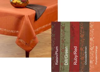 Thanksgiving Fall Tablecloth Cloth Die Cut w Leaves 3 Sizes 5 Colors 