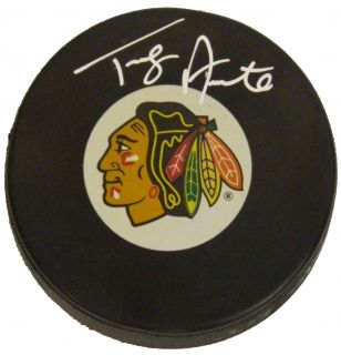 Tony Amonte Signed Chicago Blackhawks Logo Hockey Puck Schwartz