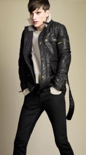 Burberry Brit Leather Shearling Aviator Coat in Black for Men   Lyst