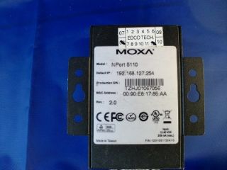 Used Moxa Nport 5110 1 Port RS 232 Serial Device Server