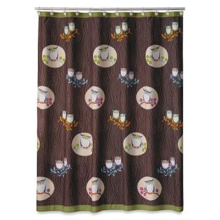 awesome owls microfiber brown printed shower curtain
