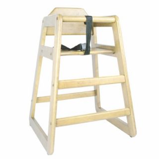 New Baby Wooden High Chair Restaurant Style Stackable Natural Wood 