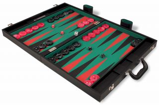 The Roulette Tournament Size Backgammon Set Cork Lined