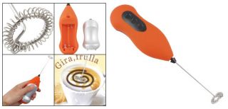 Battery Operated Coffee Milk Drink Mixer Stirrer Orange