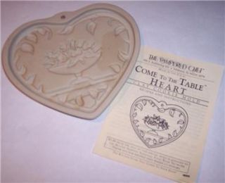 Pampered Chef Baking Stone Come Table Heart Cookie Mold