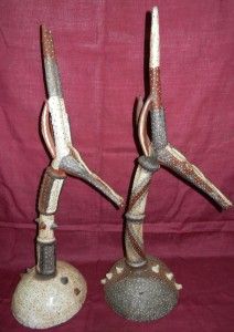 Couple of Bambara Antelope Tiwara African Tribal Art Mali