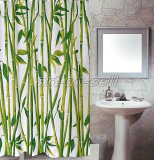    Green Bamboo Design Beautiful Bathroom Fabric Shower Curtain as138