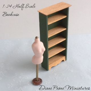 24 HALF Scale Wooden Bookcase KIT   DIY  Dollhouse Miniature