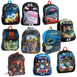 Kids Licensed School 16 Backpack Bag Cars Spongebob Iron Man Batman 