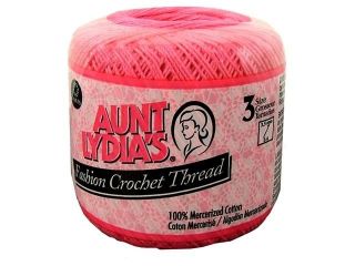 Aunt Lydias Fashion Crochet Thread, Size 3, Candy Pink