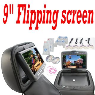 BLACK Headrest 9 LCD Car Monitor SONY DVD Players NEW FAST SHIP FROM 