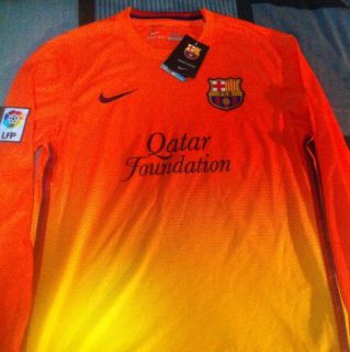 2012 13 FC Barcelona Away Jersey Long Sleeve Mens Size Medium
