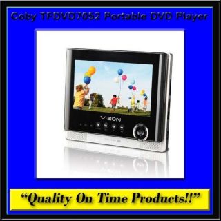 New Coby TFDVD7052 Portable DVD Player 7 LCD Display Silver Screen TV 