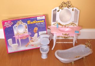 Gloria Furniture Size Deluxe Bathroom Play Set Doll House