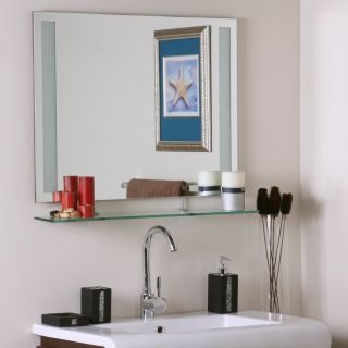 Frameless Bathroom Amyrilla Mirror with Shelf Hallway