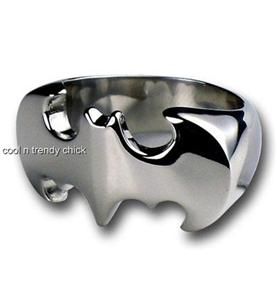 solid stainless steel batman die cut symbol ring
