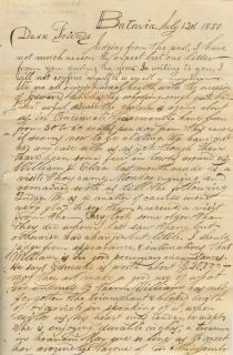 1850 Letter Batavia New York Westport Connecticut cholera whooping 