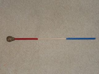 vtg carnival glitter wood wand baton red white blue