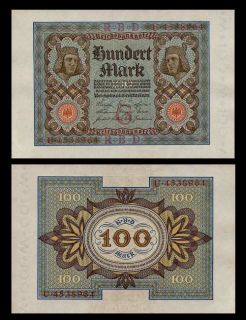 100 Mark Banknote Germany 1920 Bamberg Horseman AU