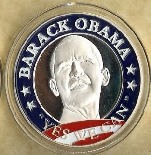 Barack Obama 44th President Silver Coin Yes We Can