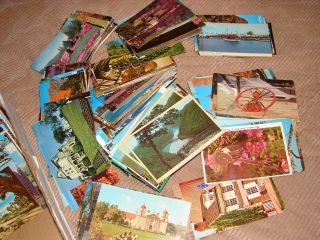 Box Lot of Chrome Era Postcards From The U.SDidnt count,weighs over 