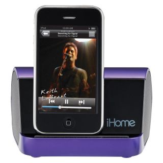    PURPLE SPEAKER BATTERY POWER FOR IPOD IPHONE  PLAYER W 3 5 MM