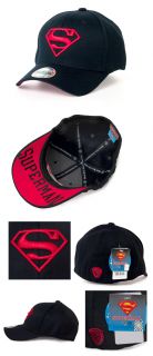 Baseball Cap Superman Flexfit Spandex Hat Black WD0001