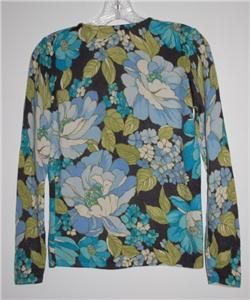 BELFORD Floral PATTERN ~ CASHMERE ~ LONG SLEEVE SWEATER Small