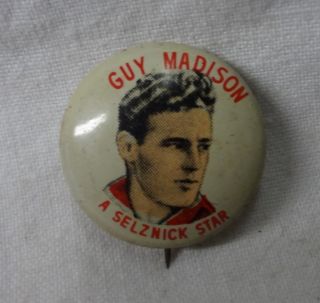 Vintage Guy Madison Selznick Star Pin Back Quaker Puffed Wheat Rice 