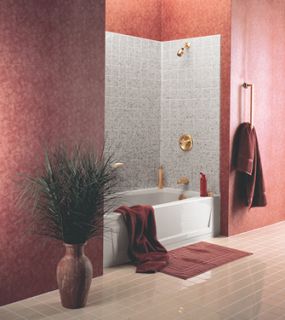 Surround Granite Tiled Bathtub Shower Wall Enclosure 3P