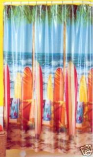  malibu beach party vinyl shower curtain surfboards malibu beach 