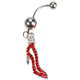   Shoe Crystal Navel Belly Button Ring Random Color Body Jewelry