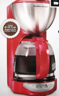 Hamilton Beach Programmable 12 Cup Coffee Maker 49756 Red Coffeemaker 