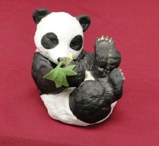 Hi There Panda Bear Hold Bamboo Branch Figurine Figure Fig By Eva 