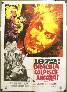 HQ97 Dracula Ad 72 Hammer Great Orig Italian 2sh Poster