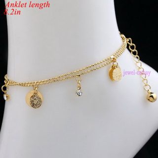 Fashion Golden Coin Bead Dangle Ankle Bracelet Anklet