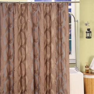 Beatrice Home Fashions Wave Brown Multi Shower Curtain