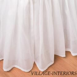 White Sheer Cotton Voile Ruffled King 18 Drop Bedskirt Fully Lined 