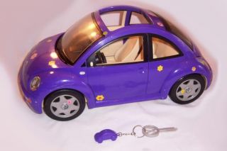 Barbie Purple Volkswagen VW Beetle VW Bug w Key Chain / Used