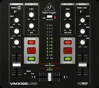 New Behringer VMX100USB DJ Pro Mixer 2 CH USB Interface