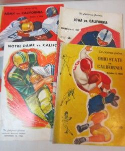 California Cal Bears Football Programs lot of 6 1950s and 1960s
