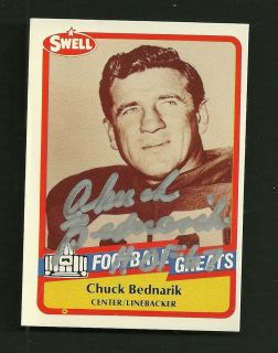 Chuck Bednarik HOF Philadelphia Eagles 1989 Swell Football Greats Card 