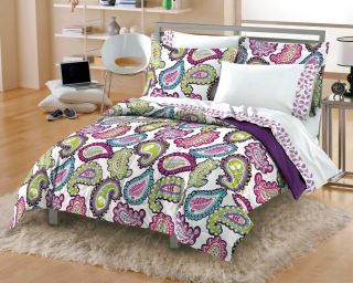 chic paisley purple microfiber bed in a bag twin