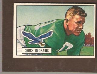 1951 Bowman 12 Chuck Bednarik Eagles EXMT