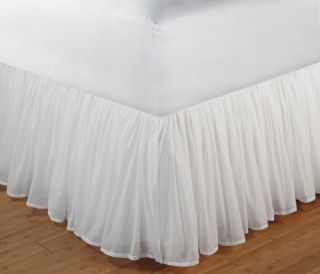 COTTON VOILE King Bedskirt Dust ruffle White Layered Princess Bed 