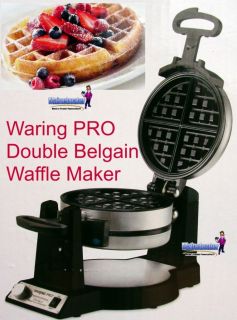 New WARING PROFESSIONAL Double Twin Belgian Waffle Maker Iron 