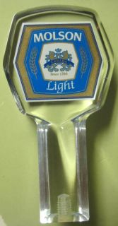 Molson Light Beer Tap Handle Marker with Lions Canada