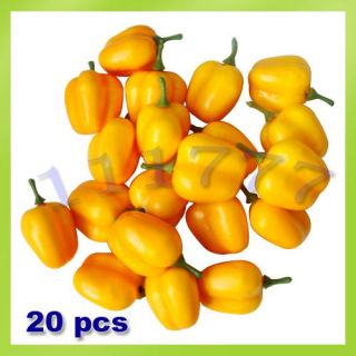 20 x fake mini yellow Bell peppers artificial fruit house decor